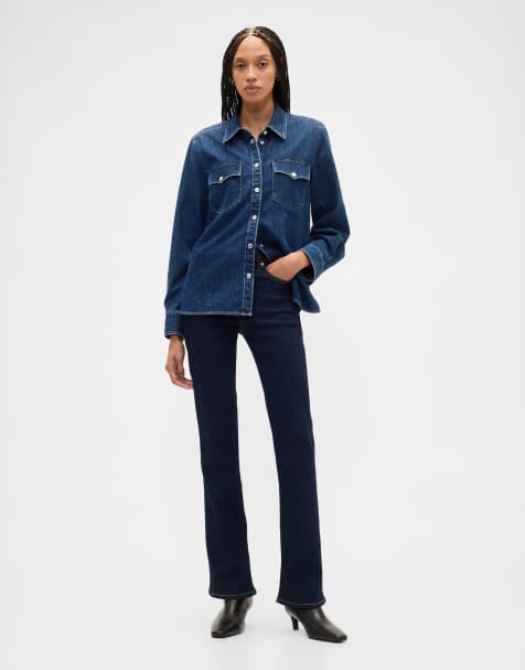 GAP flare leg jeans in indigo blue - view 1