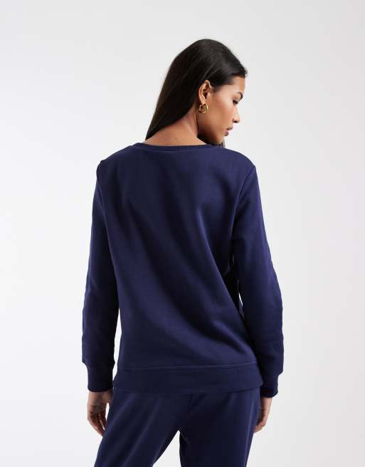 GAP foil heart print logo sweatshirt in navy, 4 of 4