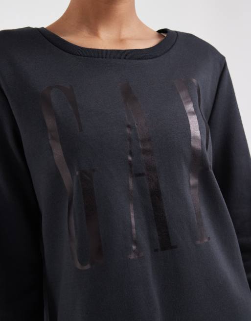 GAP foil print sweatshirt co-ord in black, 2 of 4