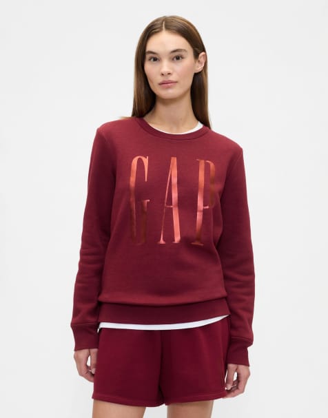 GAP foil print sweatshirt co-ord in burgundy - view 1