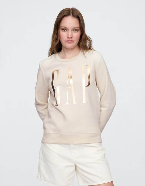 GAP foil print sweatshirt co-ord in ecru - view 1