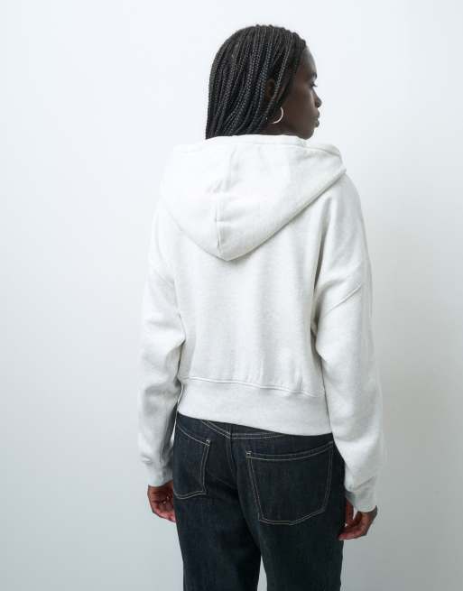 GAP full zip chest logo hoodie in heather grey, 4 of 4