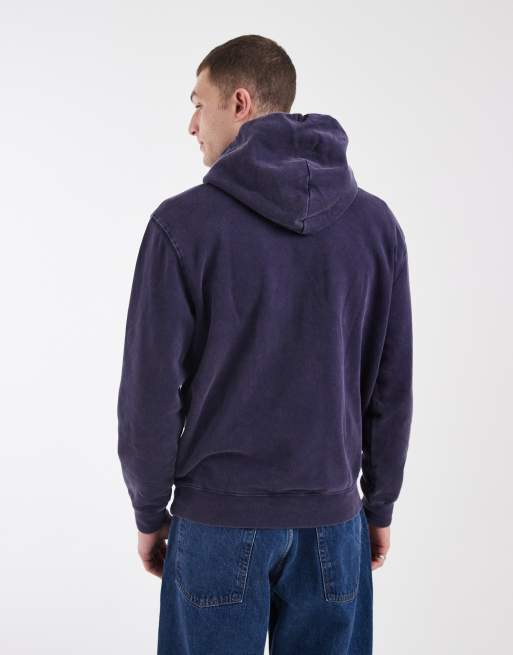 GAP garment dye chest logo hoodie in navy, 5 of 5
