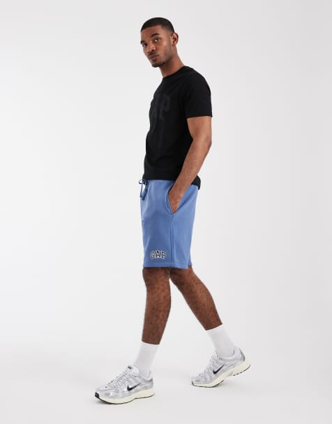 GAP heritage logo slim fit jogger shorts in sail blue