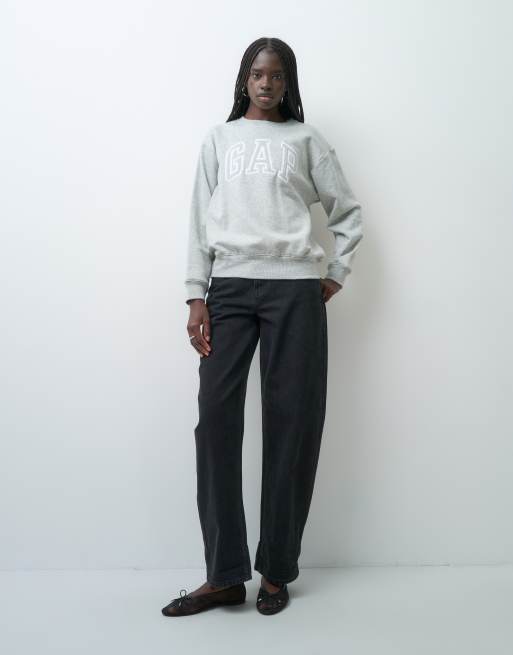 GAP heritage logo sweatshirt in heather grey, 1 of 4