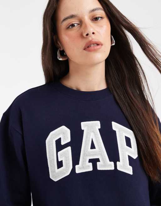 GAP heritage logo sweatshirt in navy, 3 of 4