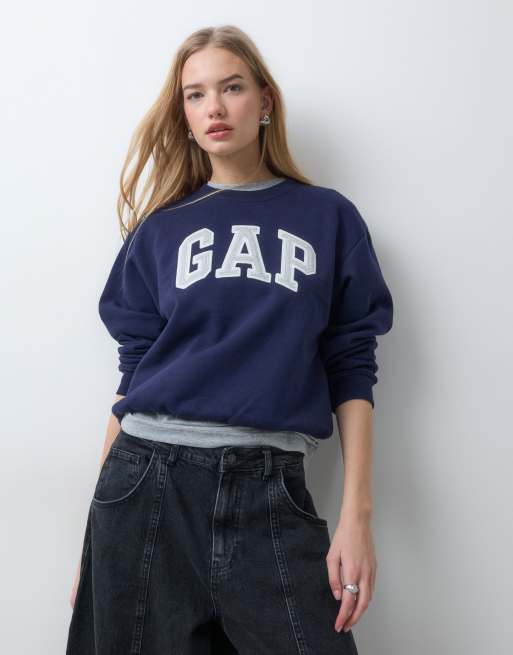 GAP heritage logo sweatshirt in navy, 3 of 5