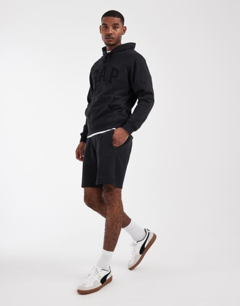 GAP heritage slim jogger shorts in black