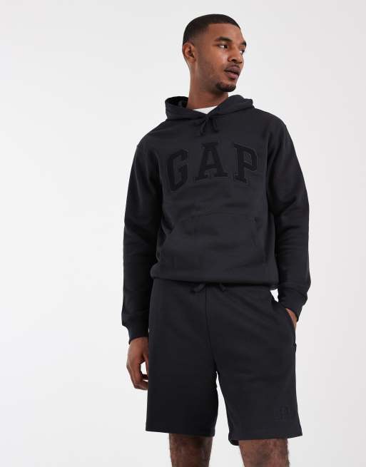 GAP heritage slim jogger shorts in black, 3 of 5