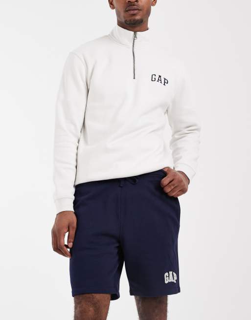 GAP heritage slim jogger shorts in navy, 5 of 5