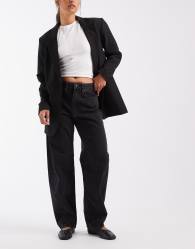GAP high rise barrel leg jeans in black wash