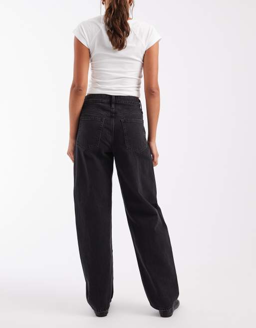 GAP high rise barrel leg jeans in black wash, 2 of 5