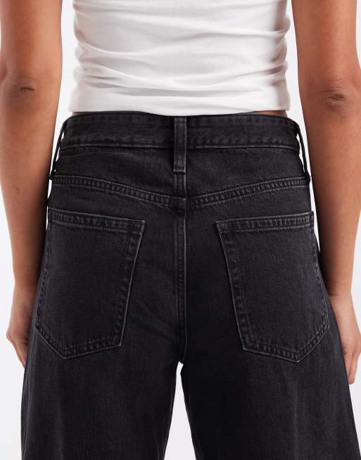 GAP high rise barrel leg jeans in black wash, 5 of 5