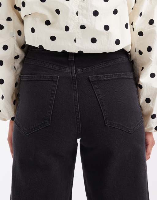 GAP high rise wide stride jeans in black, 4 of 5
