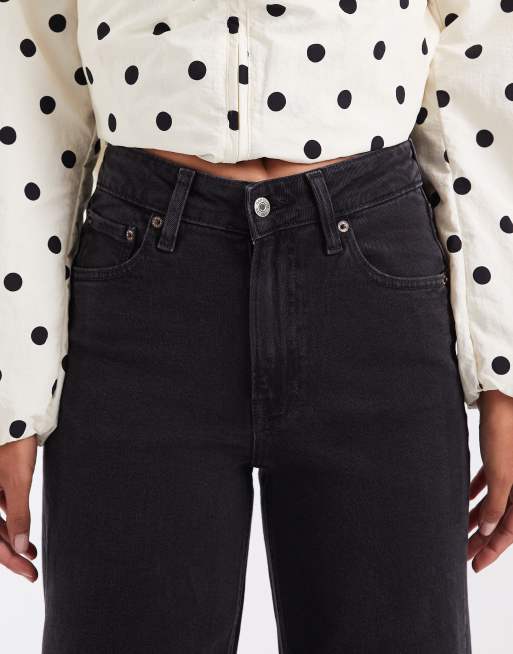 GAP high rise wide stride jeans in black, 5 of 5