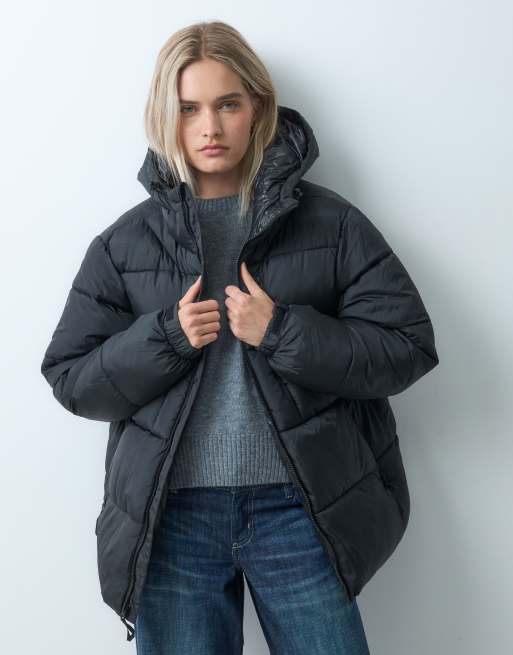 GAP Hooded padded jacket in black, 3 of 4