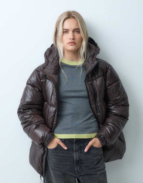 GAP Hooded padded jacket in brown - view 1