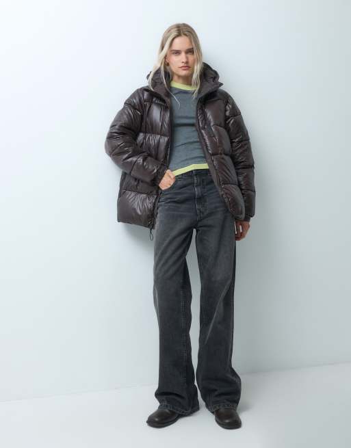 GAP Hooded padded jacket in brown, 2 of 4
