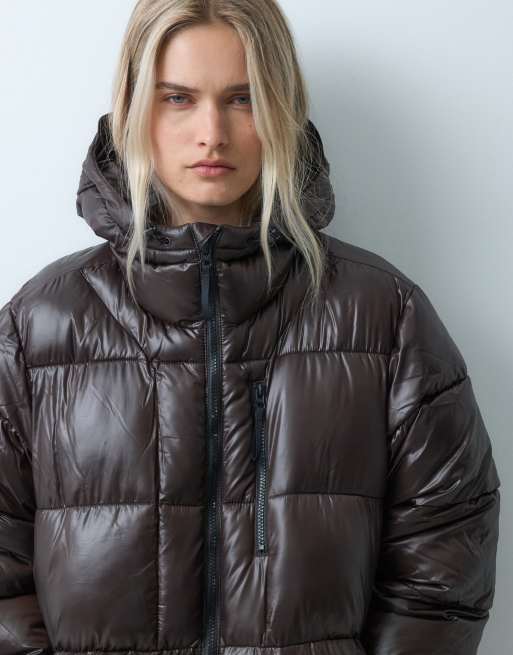 GAP Hooded padded jacket in brown, 4 of 4