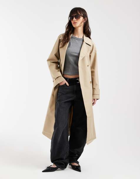 GAP icon long trench coat in beige - view 1