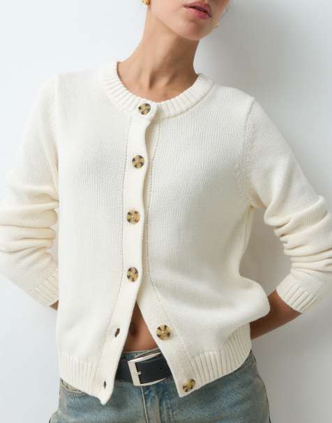 GAP knitted cardigan in cream - view 1