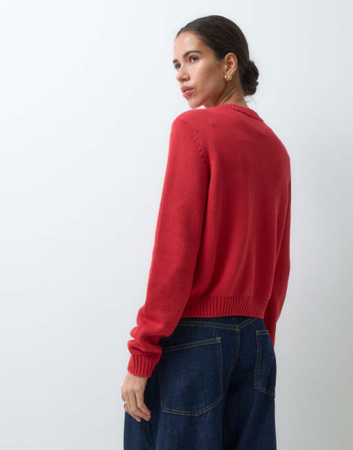 GAP knitted cardigan in red, 4 of 5