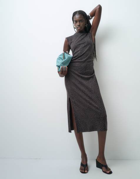 GAP knitted midi dress in leopard print - view 1