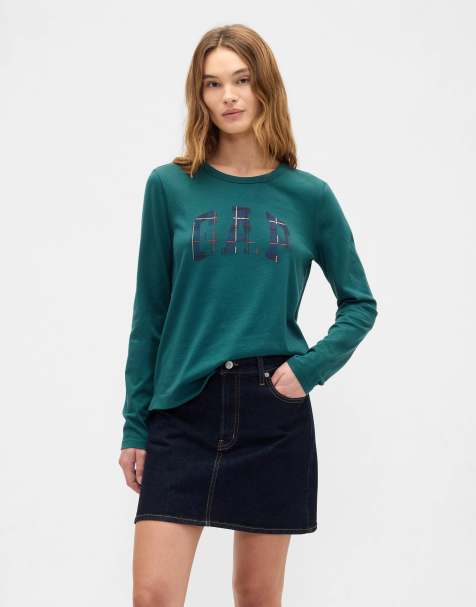 GAP large logo long sleeve t-shirt in green