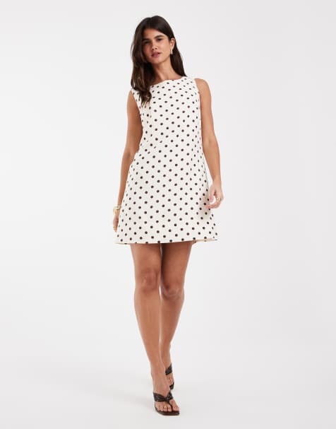GAP linen smock midi dress in black and white polka dot - view 1