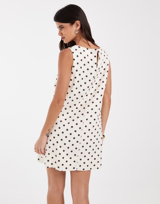 GAP linen smock midi dress in black and white polka dot, 2 of 4