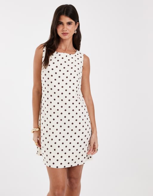 GAP linen smock midi dress in black and white polka dot, 4 of 4
