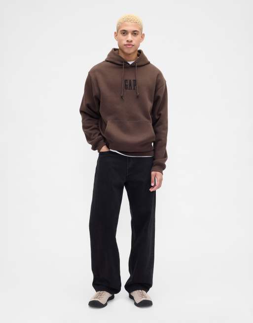 GAP logo hoodie in brown, 2 of 3