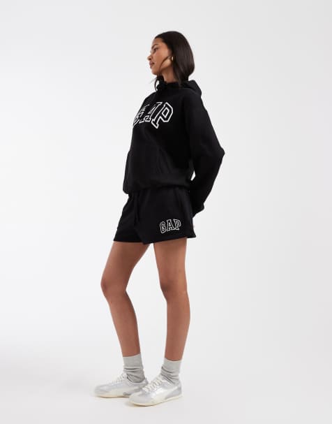 GAP logo jogger shorts co-ord in black - view 1