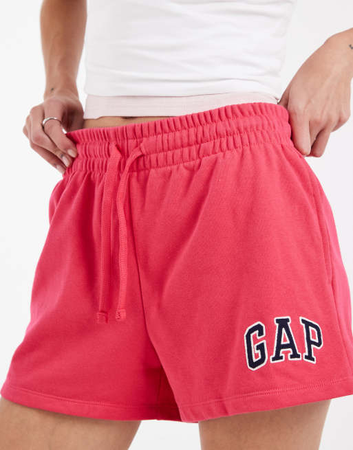 GAP logo jogger shorts in bright pink, 3 of 4