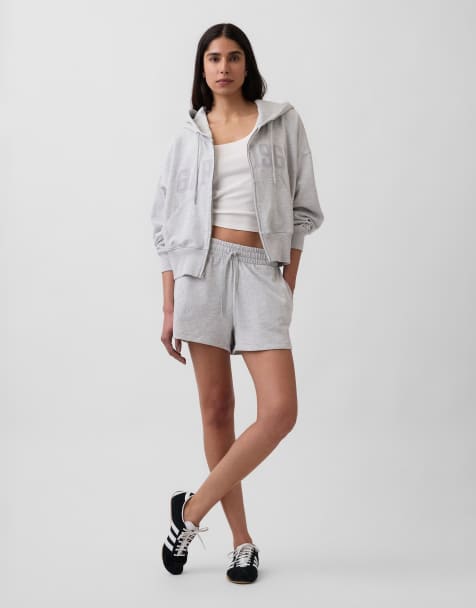 GAP logo jogger shorts in washed grey - view 1