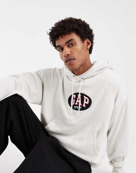GAP logo over head hoodie co-ord in stone white - view 1