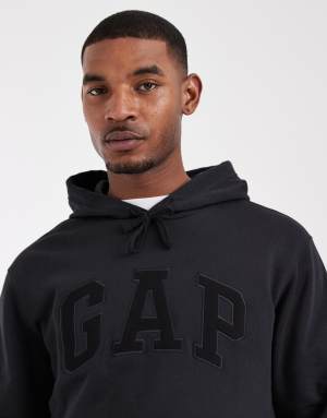 GAP logo over head hoodie in black