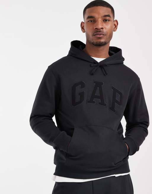 GAP logo over head hoodie in black, 2 of 5
