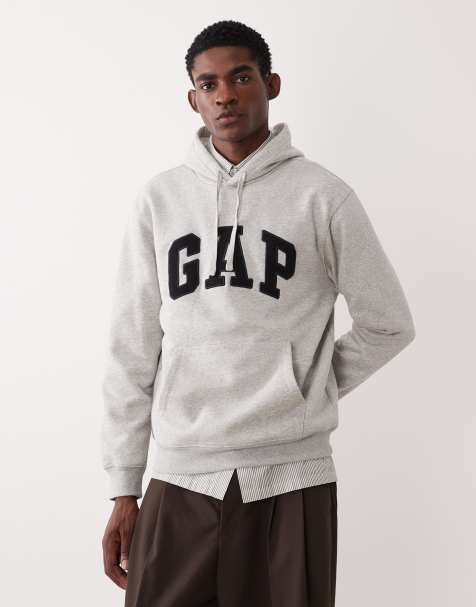 GAP logo over head hoodie in grey - view 1