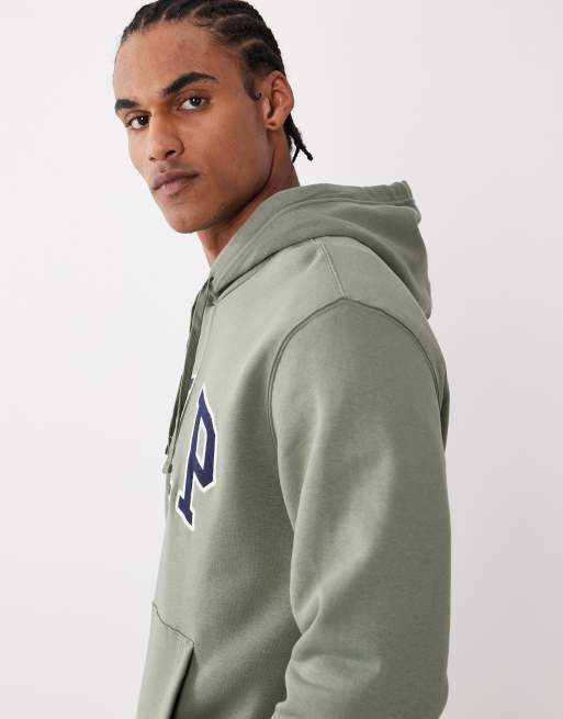 GAP logo over head hoodie in light khaki, 4 of 5