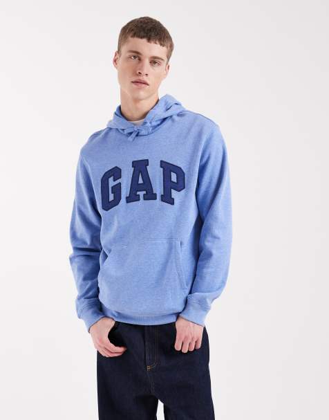 GAP logo overhead hoodie in denim blue - view 1