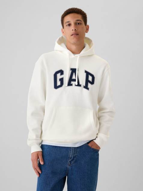 GAP logo overhead hoodie with in white - view 1