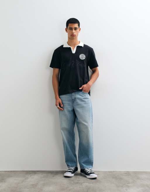 GAP logo rugby shirt in black , 2 of 5
