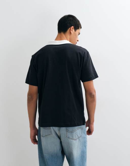 GAP logo rugby shirt in black , 4 of 5