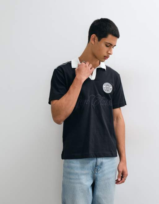 GAP logo rugby shirt in black , 5 of 5