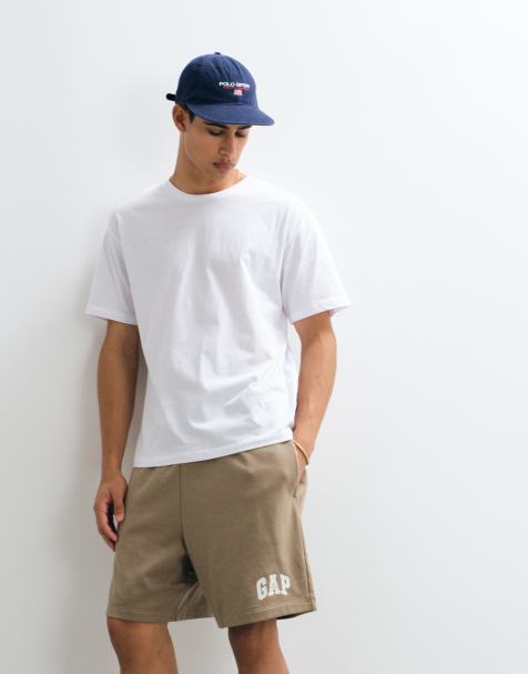 GAP logo tie waist sweat shorts co-ord in beige