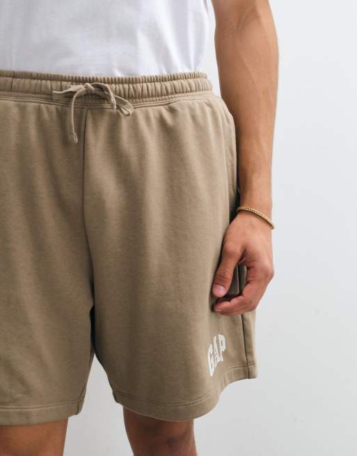 GAP logo tie waist sweat shorts co-ord in beige, 3 of 5