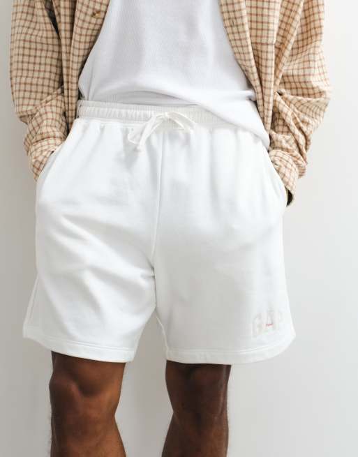 GAP logo tie waist sweat shorts co-ord in white, 2 of 5