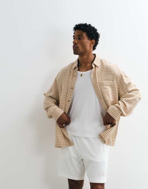 GAP logo tie waist sweat shorts co-ord in white, 3 of 5