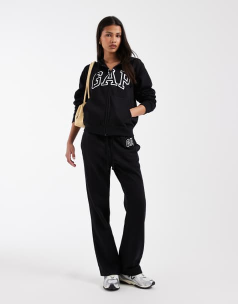 GAP logo wide leg joggers co-ord in black - view 1